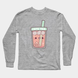 Cute Tea Bag Ice Tea Cutie Pun Long Sleeve T-Shirt